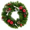 BESTPYSANKY; Ukrainian Christmas Wreath w. Frosted Straw Bows, Apples & Pine Cones 16 Inches; Category:Decorated Wreaths; Image:2